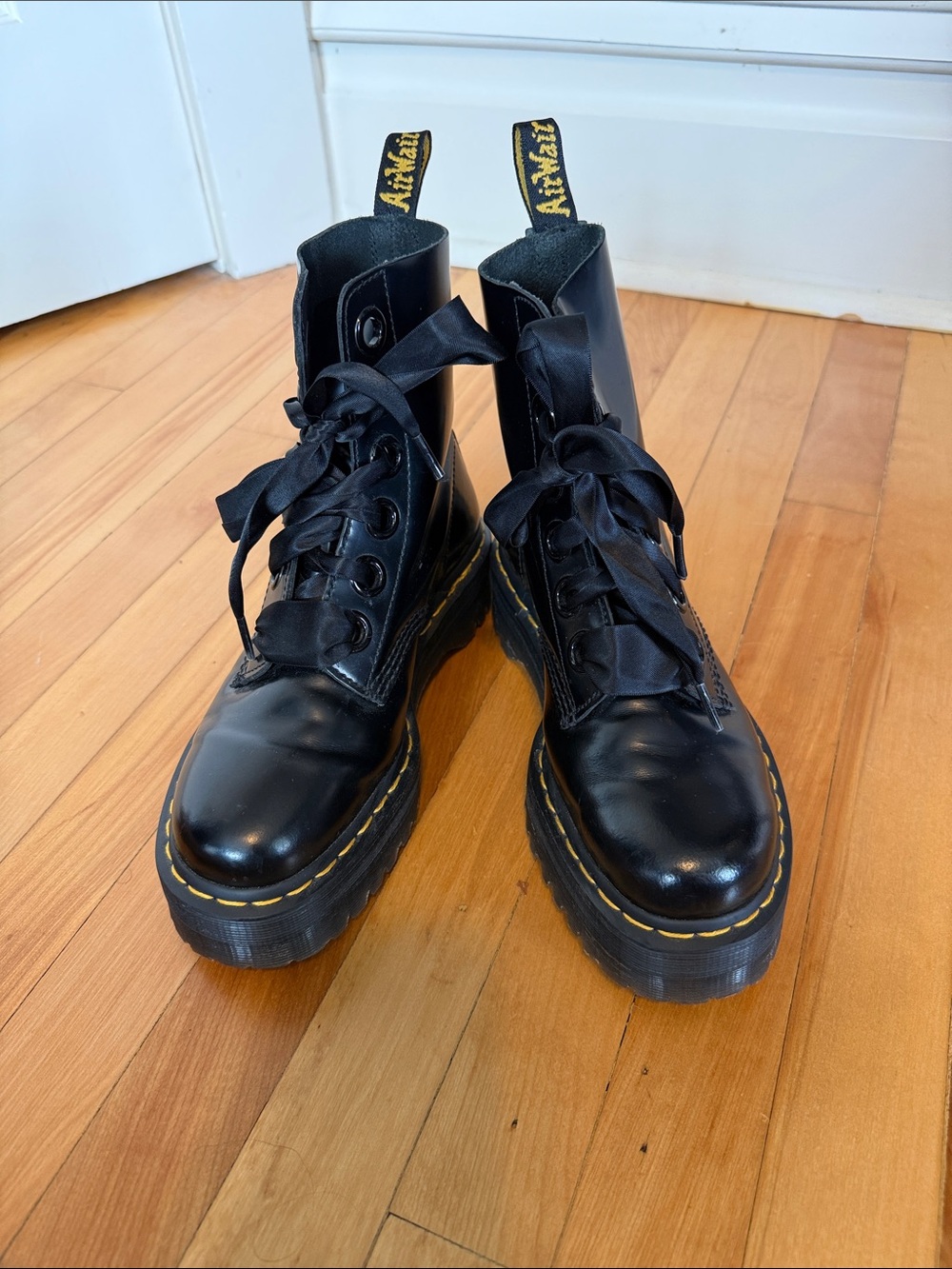 Platform patent Doc Marten boots- women’s size 8.